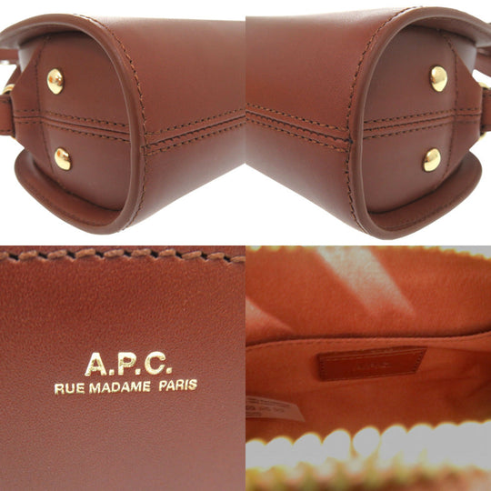 A.P.C. Shoulder Bag PXAWVF61392CAD leather Brown Half moon type SAC DEMI LUNE MINI HALF MOON BAG Women Used Authentic