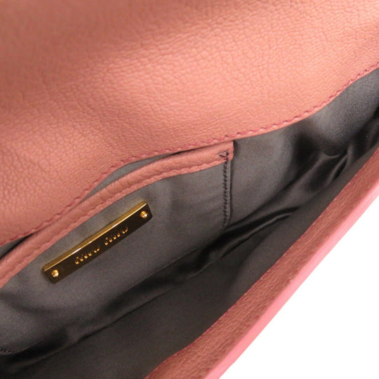 MIUMIU Clutch bag Leather, Stone pink Ribbon, Beads, Studs