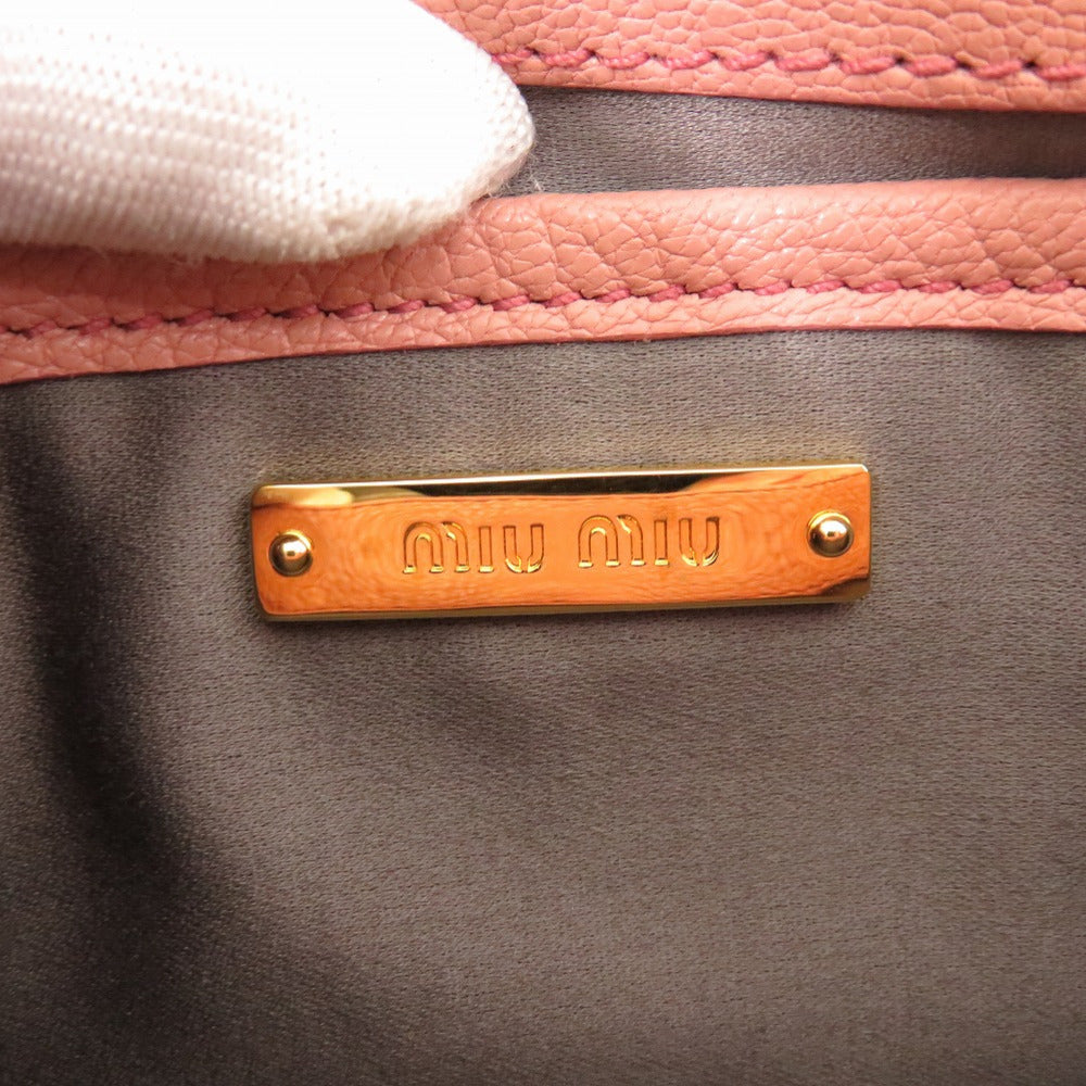 MIUMIU Clutch bag Leather, Stone pink Ribbon, Beads, Studs