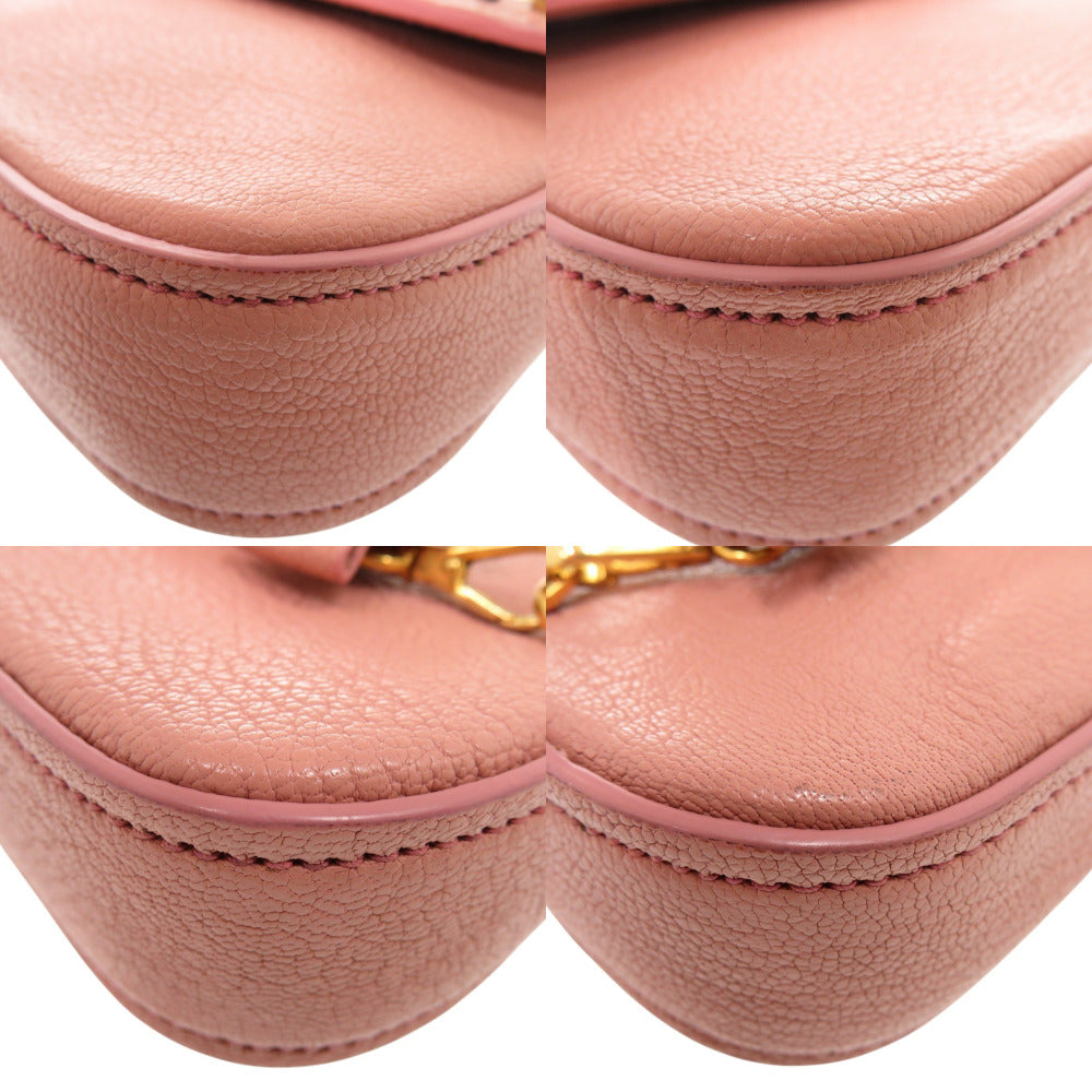 MIUMIU Clutch bag Leather, Stone pink Ribbon, Beads, Studs