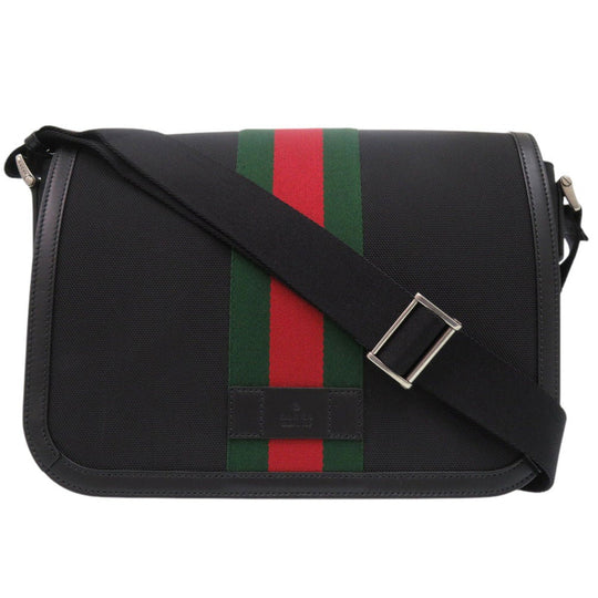 GUCCI Shoulder Bag 630921 canvas black Webbing line
