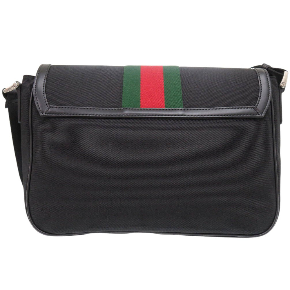 GUCCI Shoulder Bag 630921 canvas black Webbing line