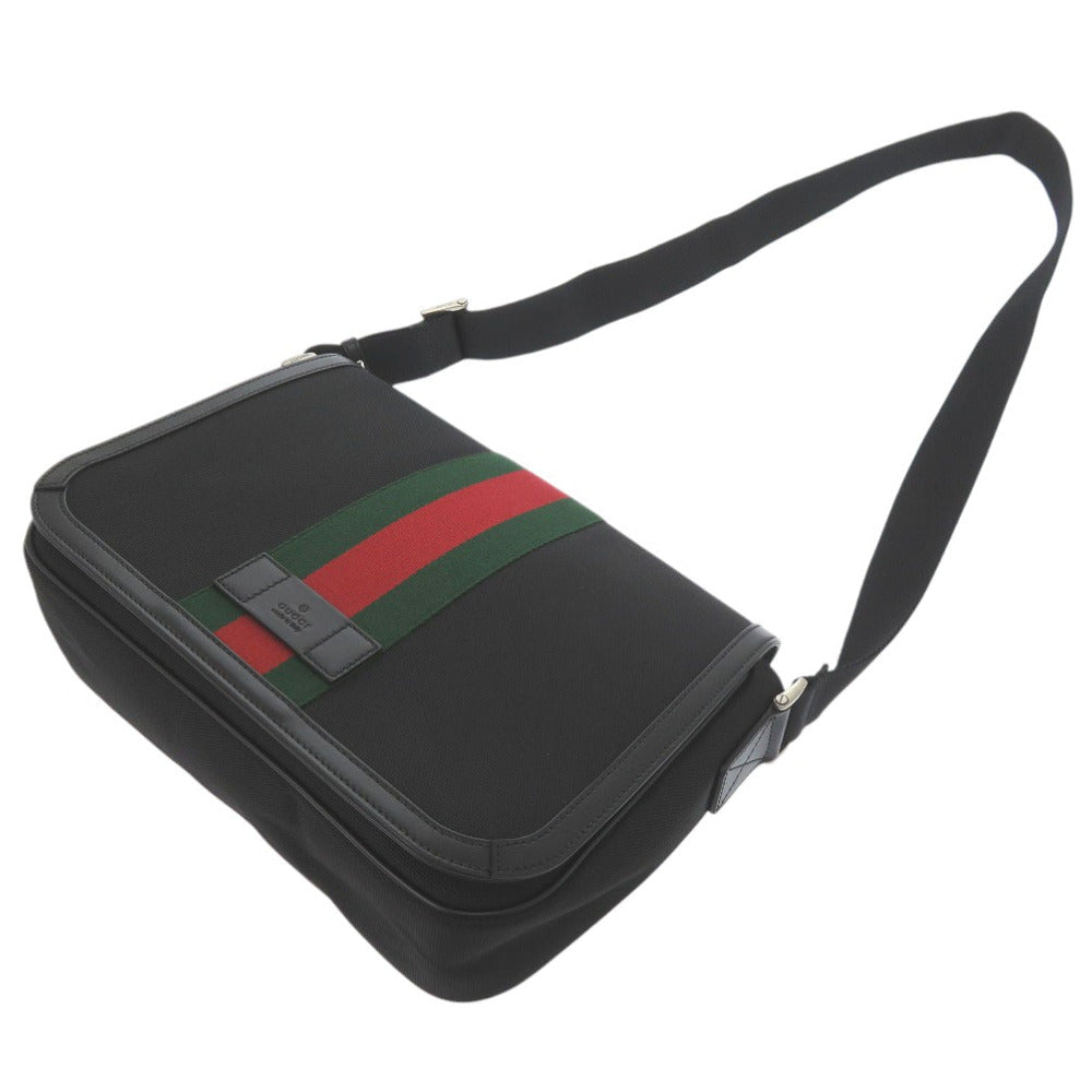 GUCCI Shoulder Bag 630921 canvas black Webbing line