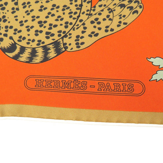 HERMES scarf silk multicolor Maxi Twilly Leopard LES LEOPARDS unisex(Unisex) Used Authentic