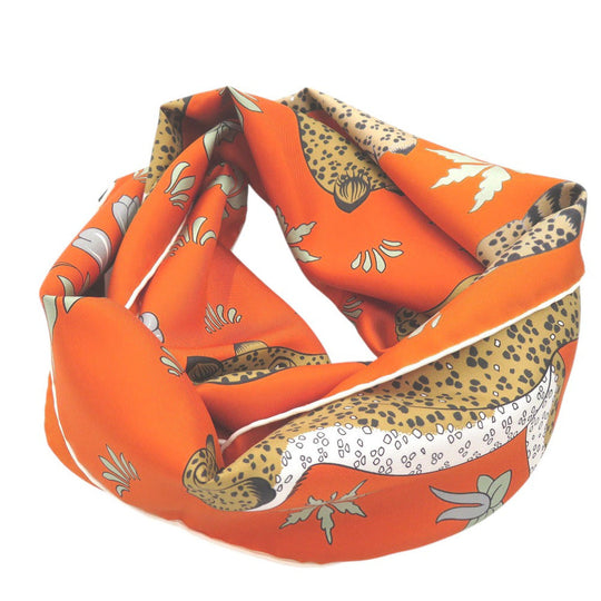 HERMES scarf silk multicolor Maxi Twilly Leopard LES LEOPARDS unisex(Unisex) Used Authentic