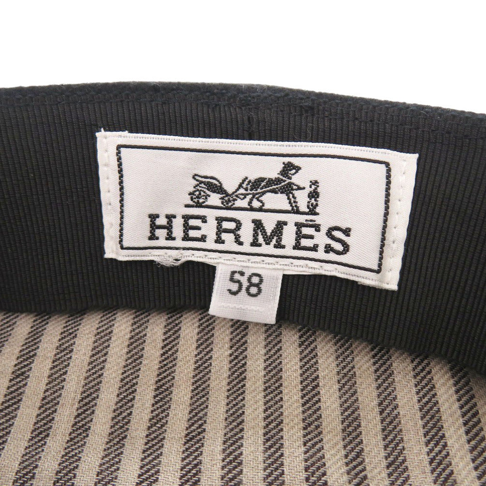 HERMES Other hats cashmere black Casquette Belleil Chene Dunkle Women 58 Used Authentic