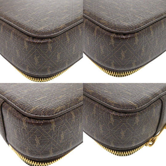 YVES SAINT LAURENT Pouch Monogram canvas Brown Jewelry Box Case unisex(Unisex) Used Authentic