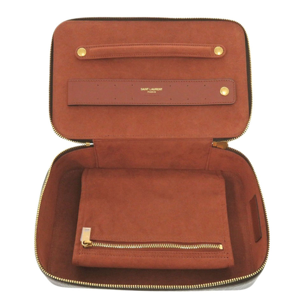 YVES SAINT LAURENT Pouch Monogram canvas Brown Jewelry Box Case unisex(Unisex) Used Authentic