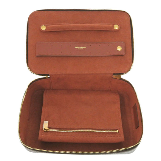 YVES SAINT LAURENT Pouch Monogram canvas Brown Jewelry Box Case unisex(Unisex) Used Authentic
