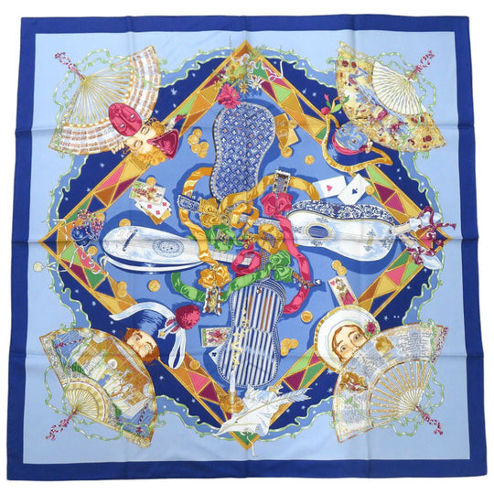 HERMES scarf silk multicolor Carre90 Mon Ami Pierrot My friend Pierrot