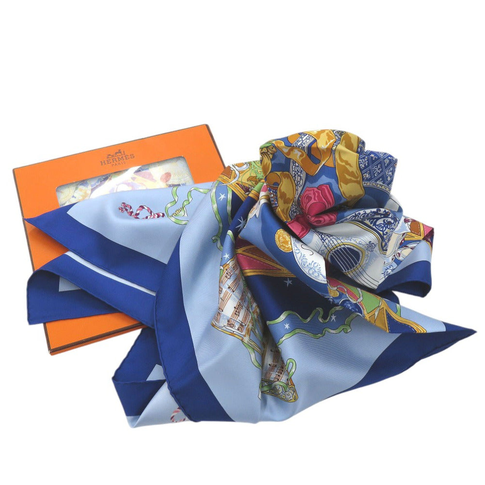 HERMES scarf silk multicolor Carre90 Mon Ami Pierrot My friend Pierrot