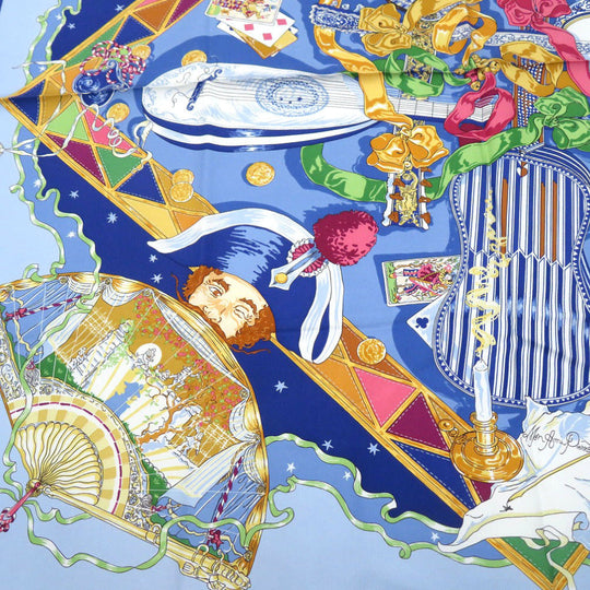 HERMES scarf silk multicolor Carre90 Mon Ami Pierrot My friend Pierrot