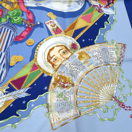 HERMES scarf silk multicolor Carre90 Mon Ami Pierrot My friend Pierrot