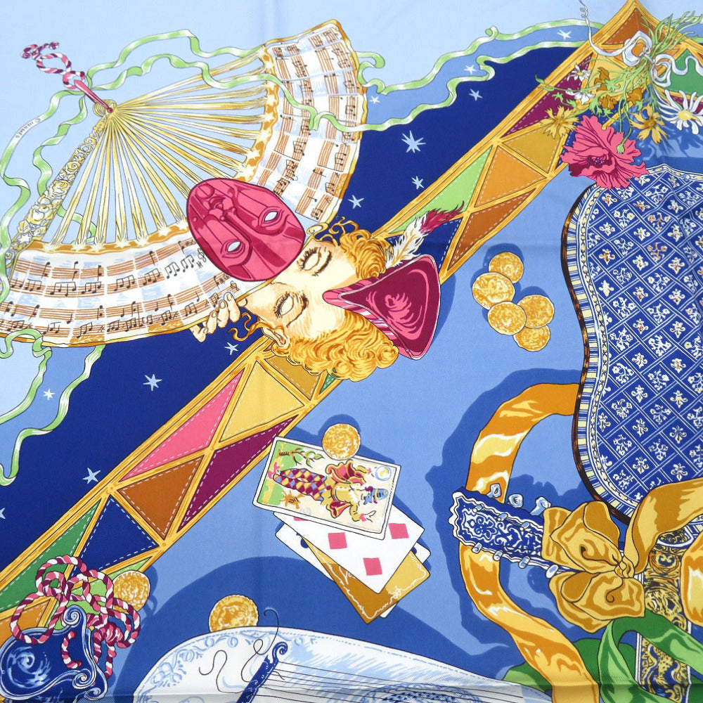 HERMES scarf silk multicolor Carre90 Mon Ami Pierrot My friend Pierrot