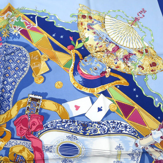 HERMES scarf silk multicolor Carre90 Mon Ami Pierrot My friend Pierrot