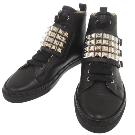 HERMES sneakers leather black Lenox Collier de Sian Studs 40 1/2