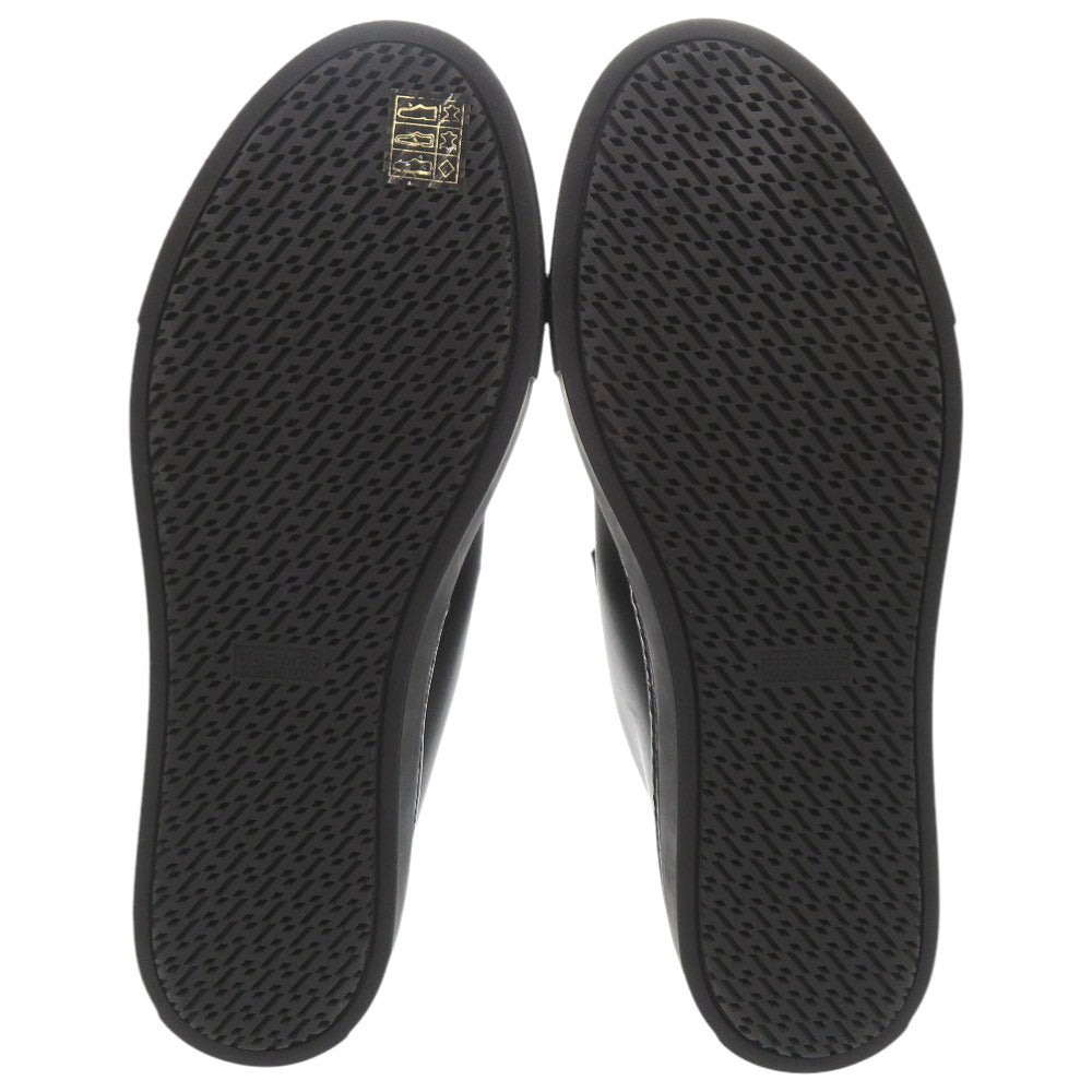 HERMES sneakers leather black Lenox Collier de Sian Studs 40 1/2