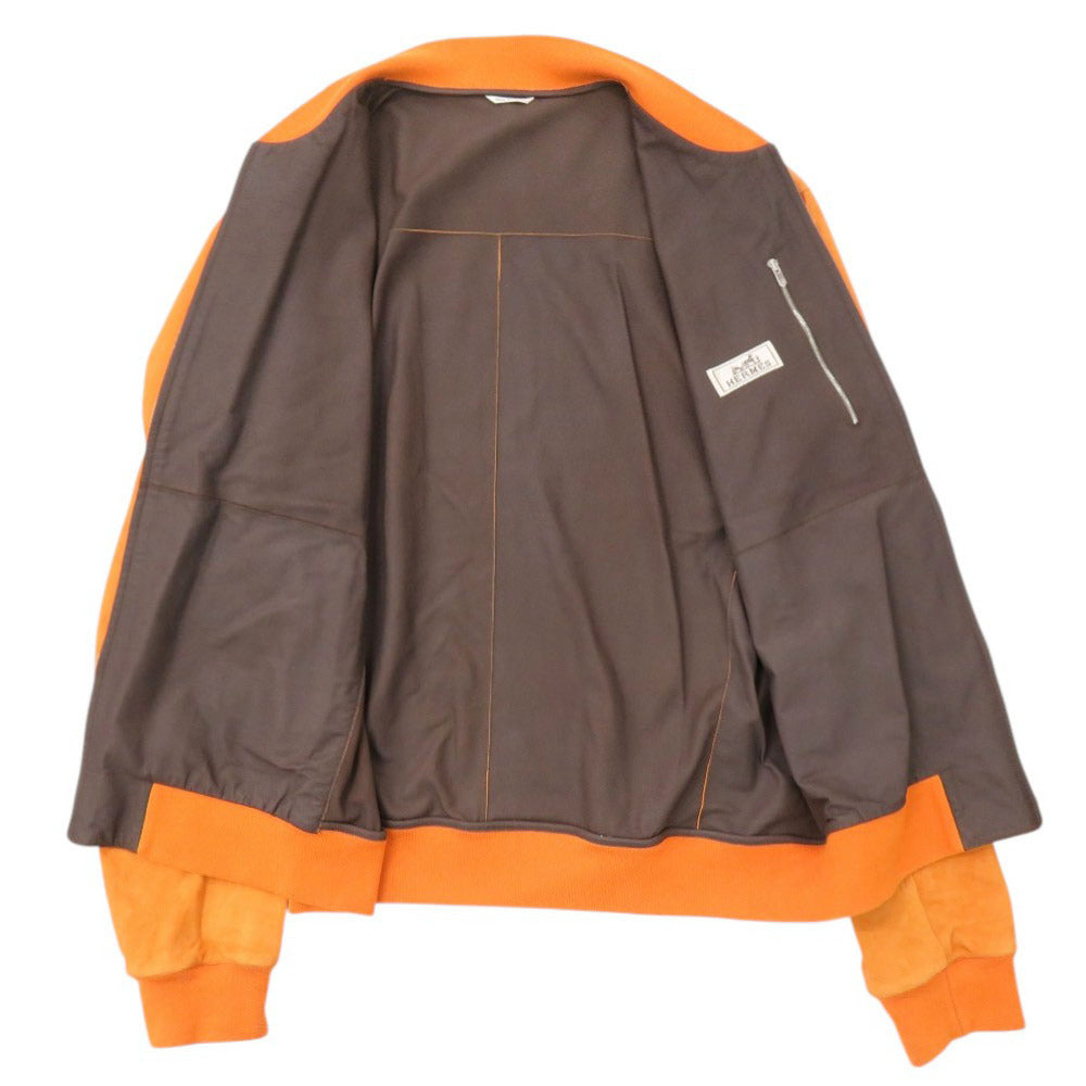 HERMES Blouson Goat leather Orange 50