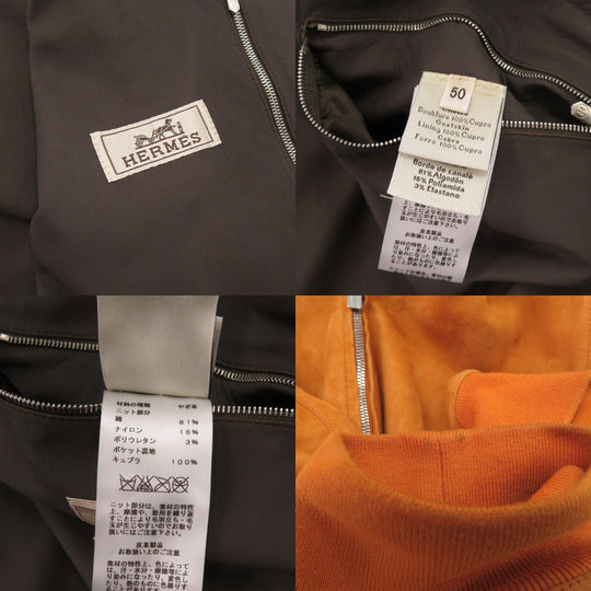 HERMES Blouson Goat leather Orange 50