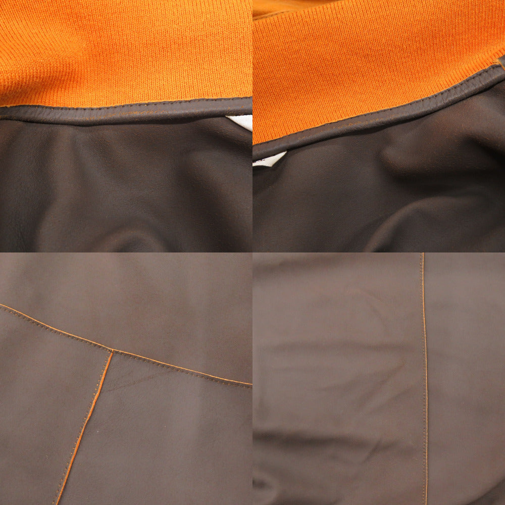 HERMES Blouson Goat leather Orange 50