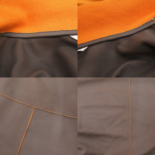 HERMES Blouson Goat leather Orange 50
