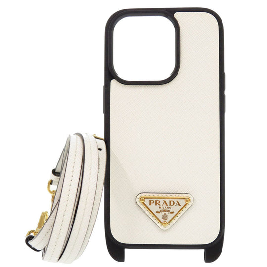PRADA Other accessories leather white Triangle logo