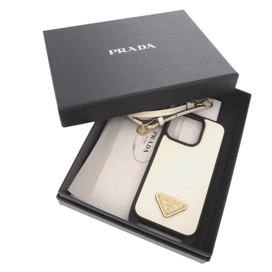 PRADA Other accessories leather white Triangle logo
