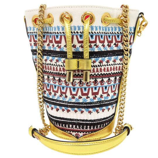 Christian Louboutin Shoulder Bag 3225065 Canvas, Sequins gold LOUBIPHORE