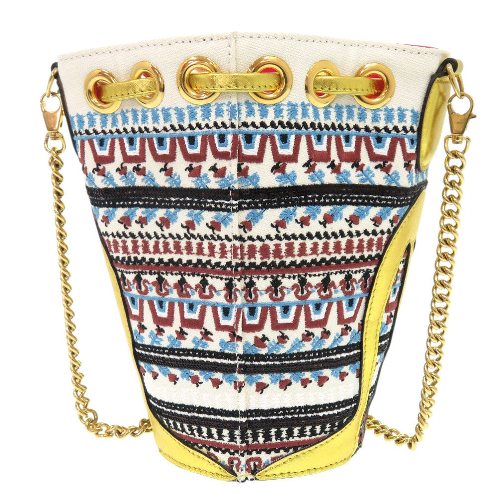 Christian Louboutin Shoulder Bag 3225065 Canvas, Sequins gold LOUBIPHORE