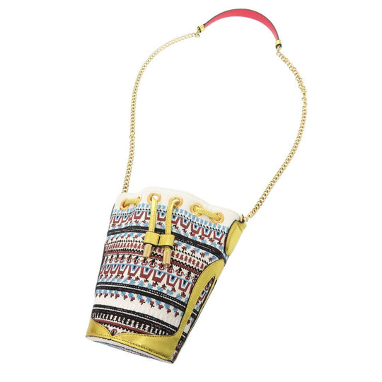 Christian Louboutin Shoulder Bag 3225065 Canvas, Sequins gold LOUBIPHORE
