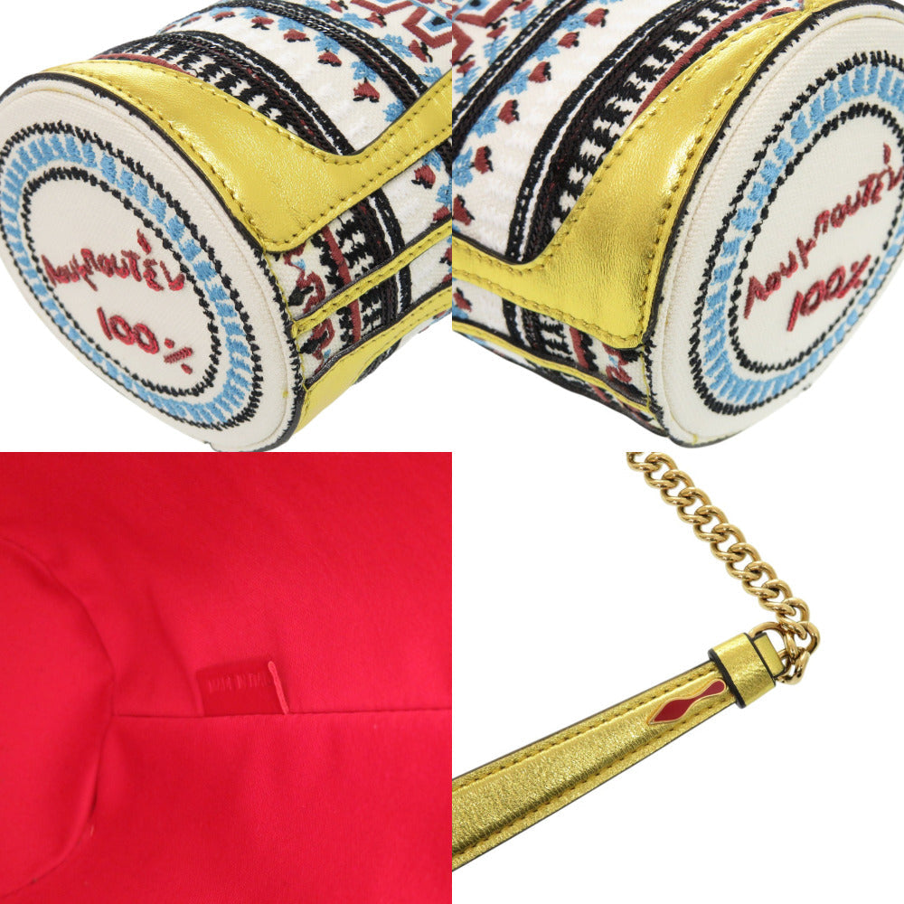 Christian Louboutin Shoulder Bag 3225065 Canvas, Sequins gold LOUBIPHORE