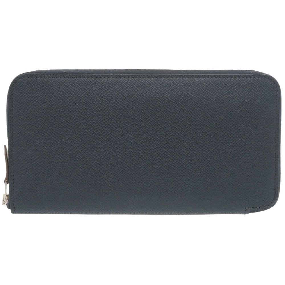 HERMES Long Wallet Purse Epsom, Silk Blue drus Azap Silk In Long