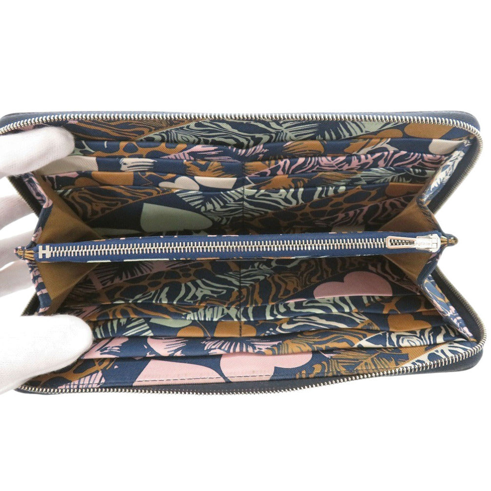 HERMES Long Wallet Purse Epsom, Silk Blue drus Azap Silk In Long