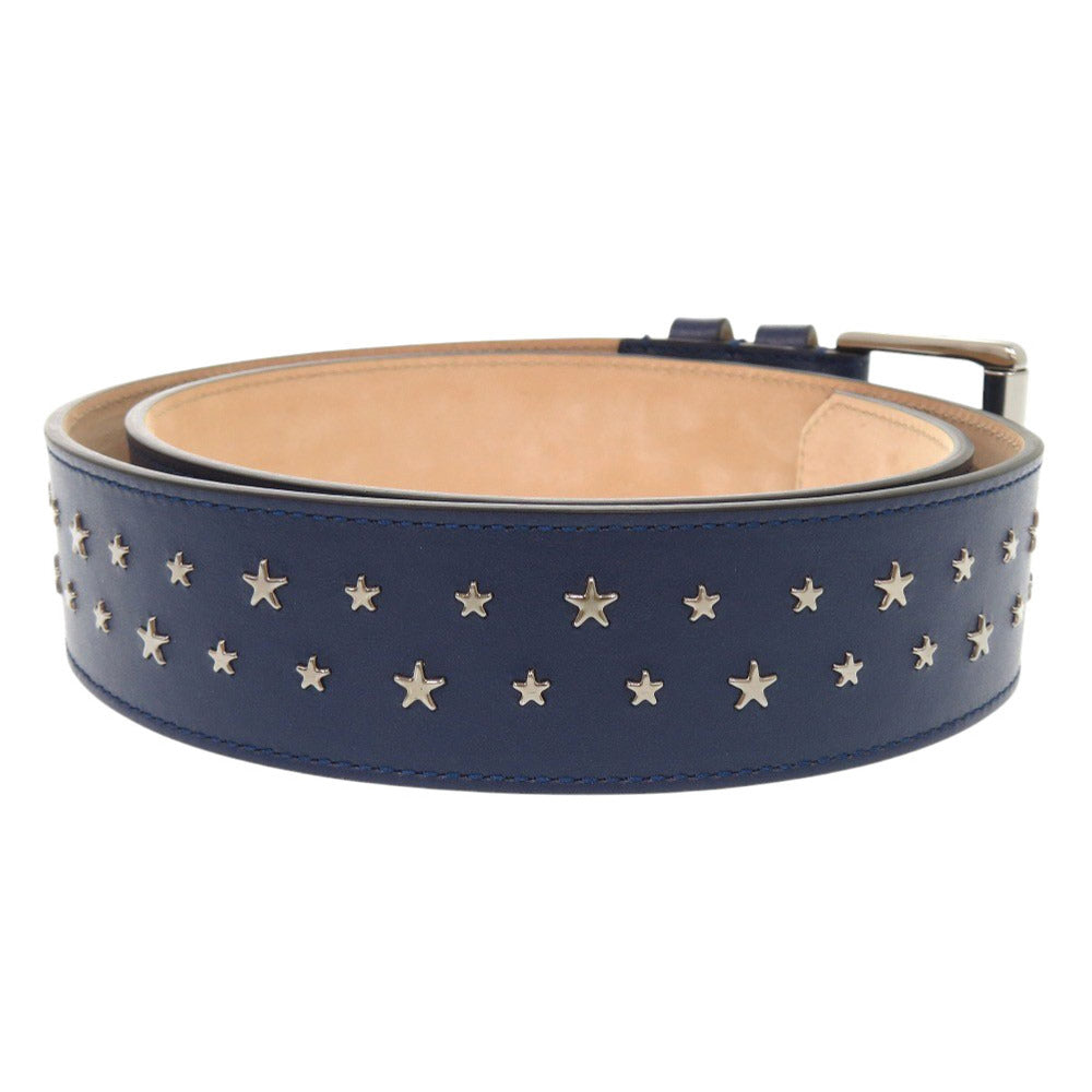 JIMMY CHOO belt leather Navy Star studs 85