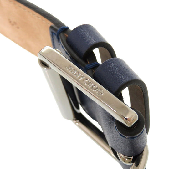 JIMMY CHOO belt leather Navy Star studs 85