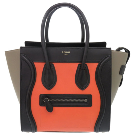 CELINE Handbag leather black Luggage micro shopper