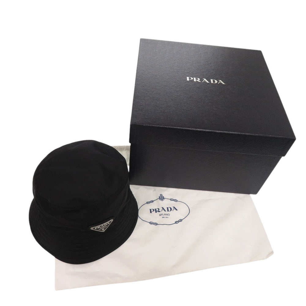 PRADA Other hats 1HC137 Nylon black Re-Nylon Bucket Hat with Triangle Logo unisex(Unisex) S Used Authentic