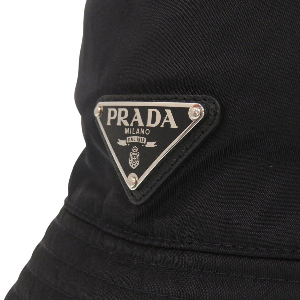 PRADA Other hats 1HC137 Nylon black Re-Nylon Bucket Hat with Triangle Logo unisex(Unisex) S Used Authentic