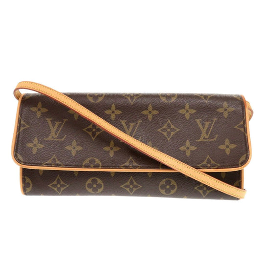 LOUIS VUITTON Shoulder Bag M51852 Monogram canvas Brown Monogram Pochette Twin GM Women Used Authentic