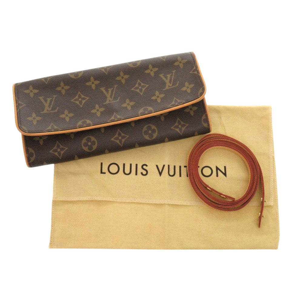 LOUIS VUITTON Shoulder Bag M51852 Monogram canvas Brown Monogram Pochette Twin GM Women Used Authentic