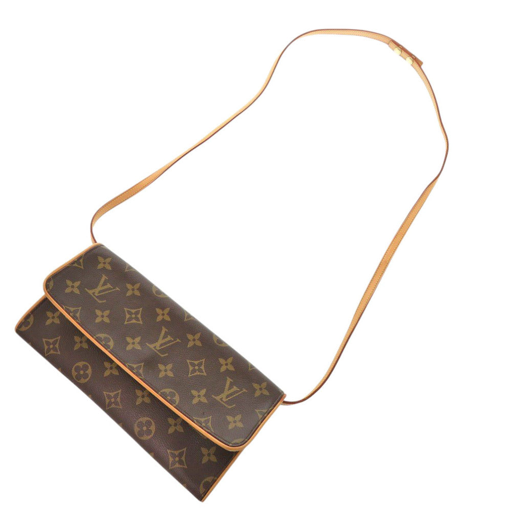 LOUIS VUITTON Shoulder Bag M51852 Monogram canvas Brown Monogram Pochette Twin GM Women Used Authentic