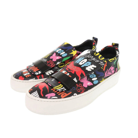 Sergio Rossi sneakers A79290 leather black Slip-on SHOGO SEKINE Collaboration Women 35 Used Authentic