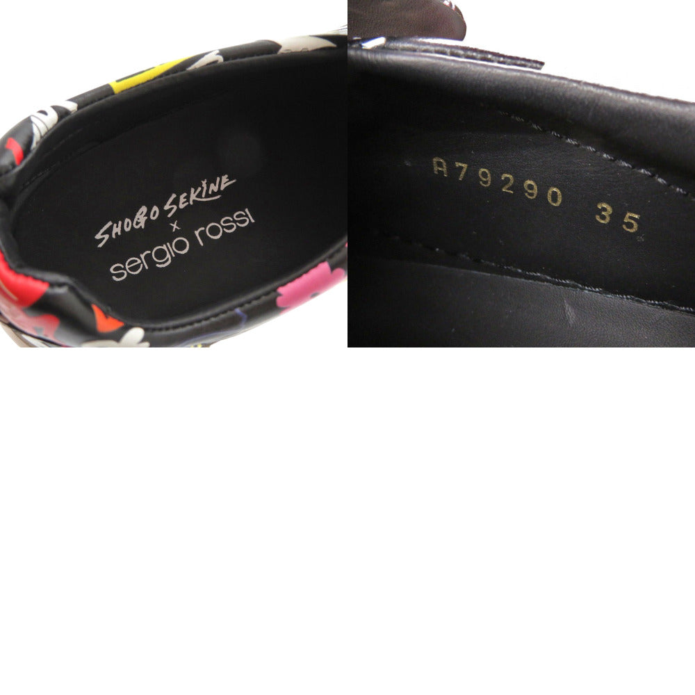 Sergio Rossi sneakers A79290 leather black Slip-on SHOGO SEKINE Collaboration Women 35 Used Authentic