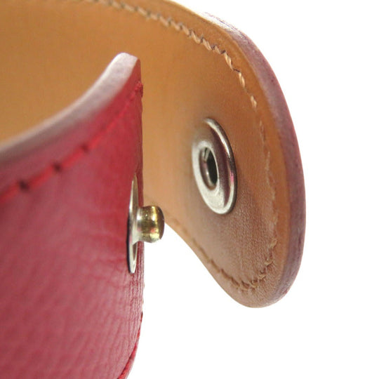 HERMES Bangle leather Red Medor Women Used Authentic