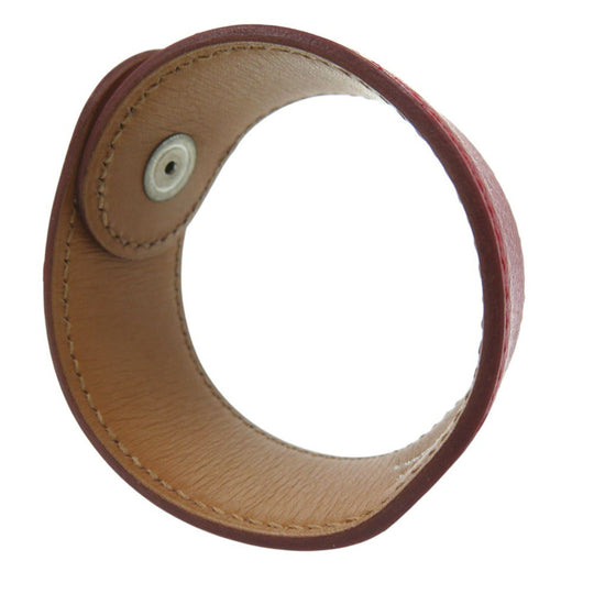 HERMES Bangle leather Red Medor Women Used Authentic