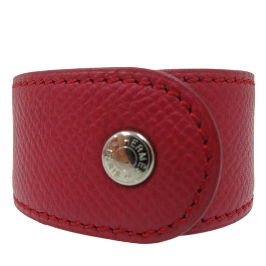 HERMES Bangle leather Red Medor Women Used Authentic