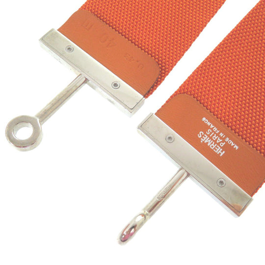 HERMES belt Nylon Orange Hook belt Women 40 Used Authentic