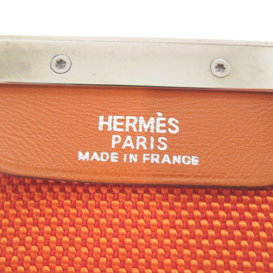 HERMES belt Nylon Orange Hook belt Women 40 Used Authentic