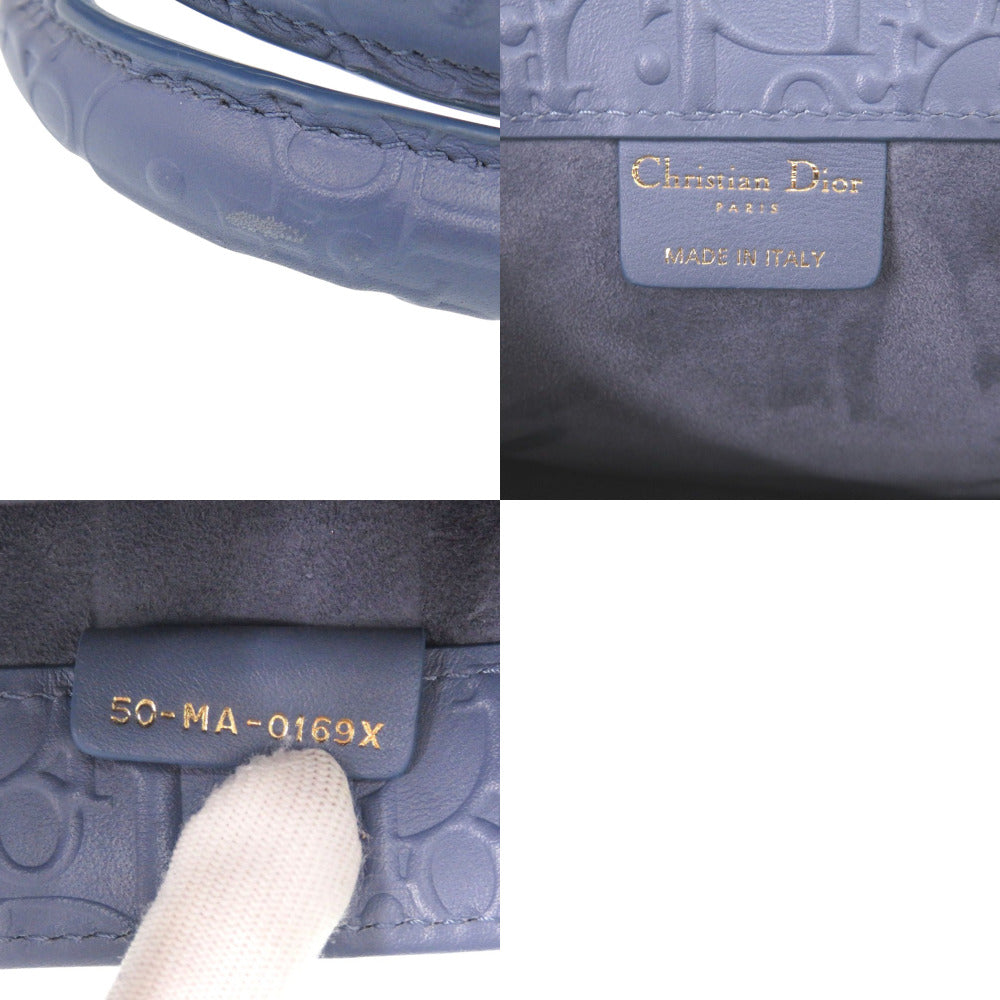 Christian Dior Tote Bag Calfskin blue Book Tote Medium Women Used Authentic