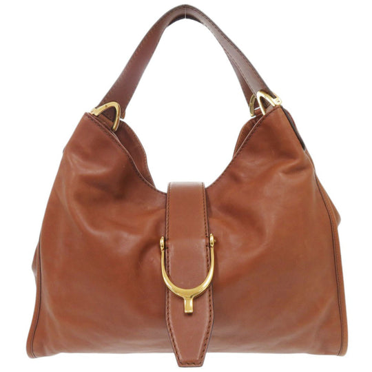 GUCCI Handbag 296856 leather Brown Soft Stirrup